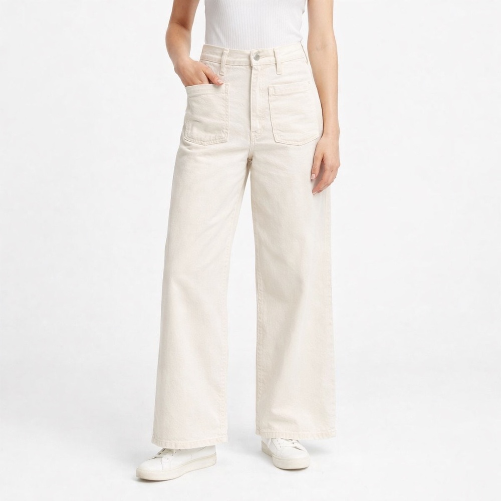 Madewell Wide-Leg Jeans in Off-White/Cream